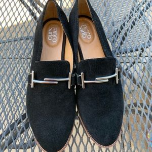 Franco Sarto Harlow Black Suede Loafer Size 9.